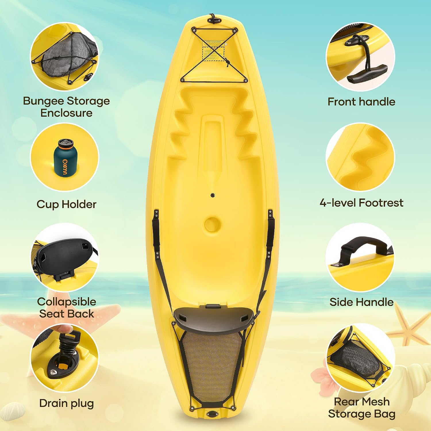 Kayak with Paddle 6.5 FT Recre - Fishing Kayak Sit In recension och pris