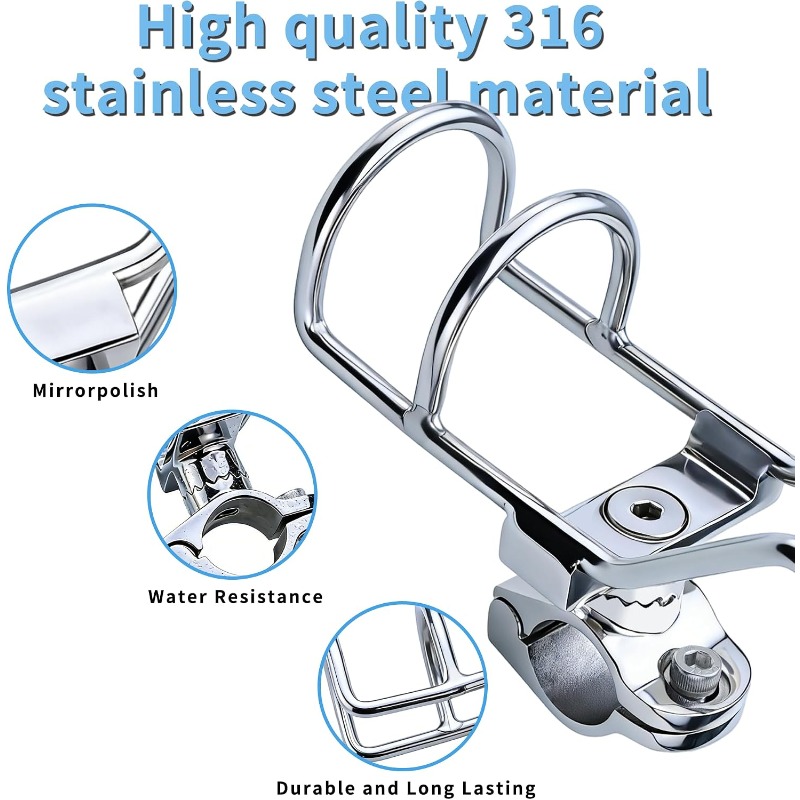 2Pcs 316 Stainless Steel Fishi - Fishing Kayak Rod Holder recension och pris